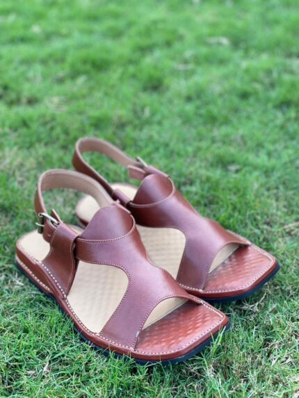 Mustard Men’s Traditional Panjedar Leather Chappal by Adil Wahab