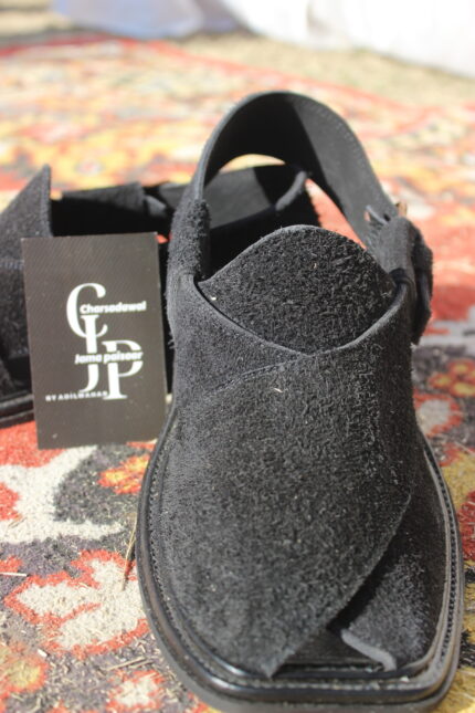 Premium Sabar Simple Peshawari Chappal in Black